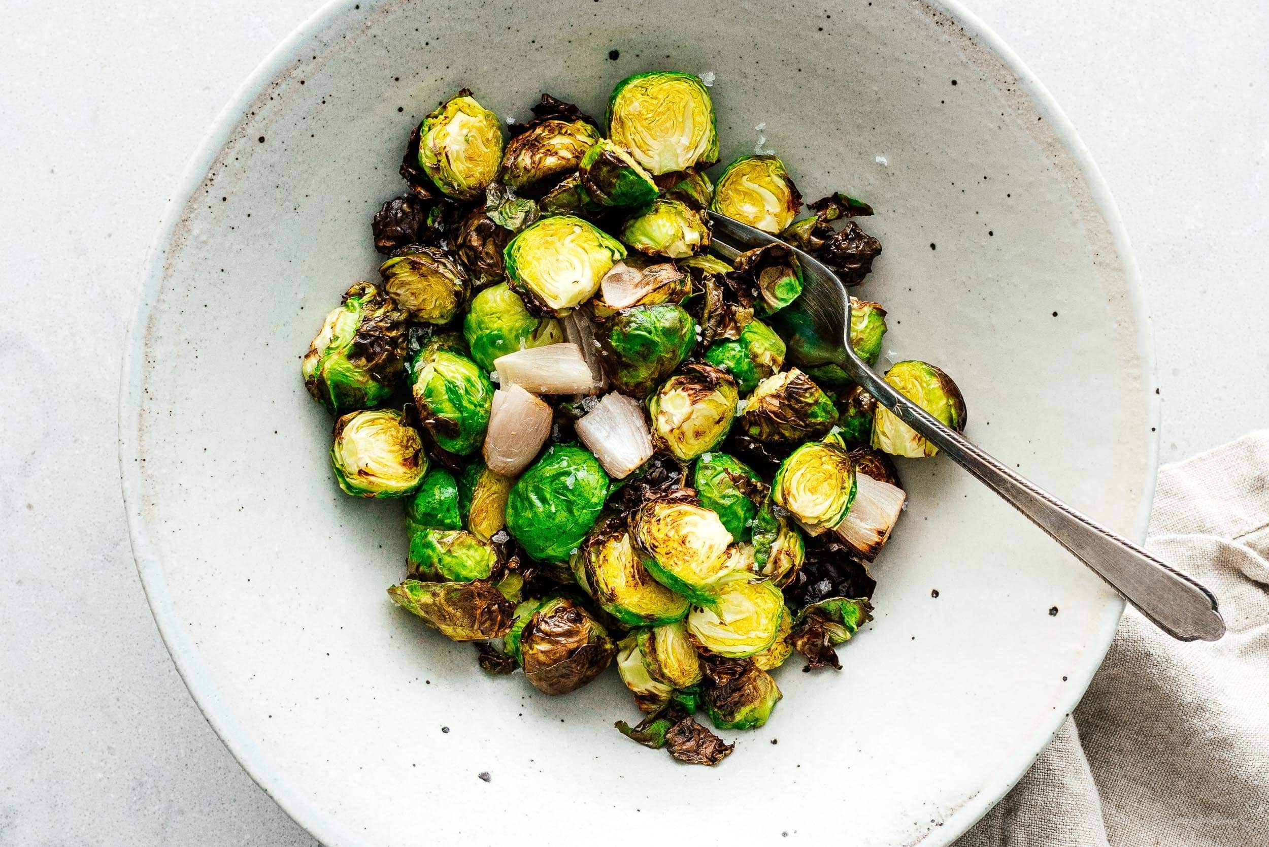 Air Fryer Roasted Brussels Sprouts | www.iamafoodblog.com