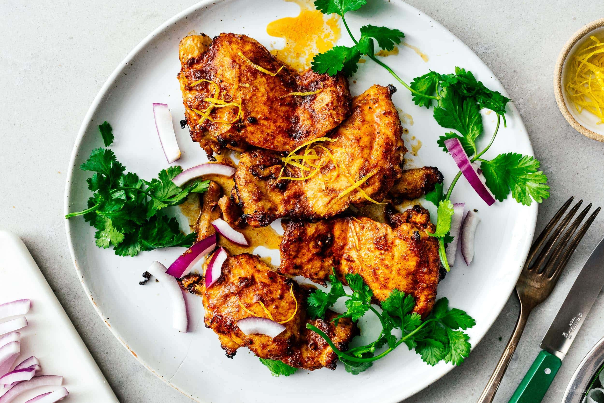 Air Fryer Lemon Pepper Chicken Thighs | www.iamafoodblog.com