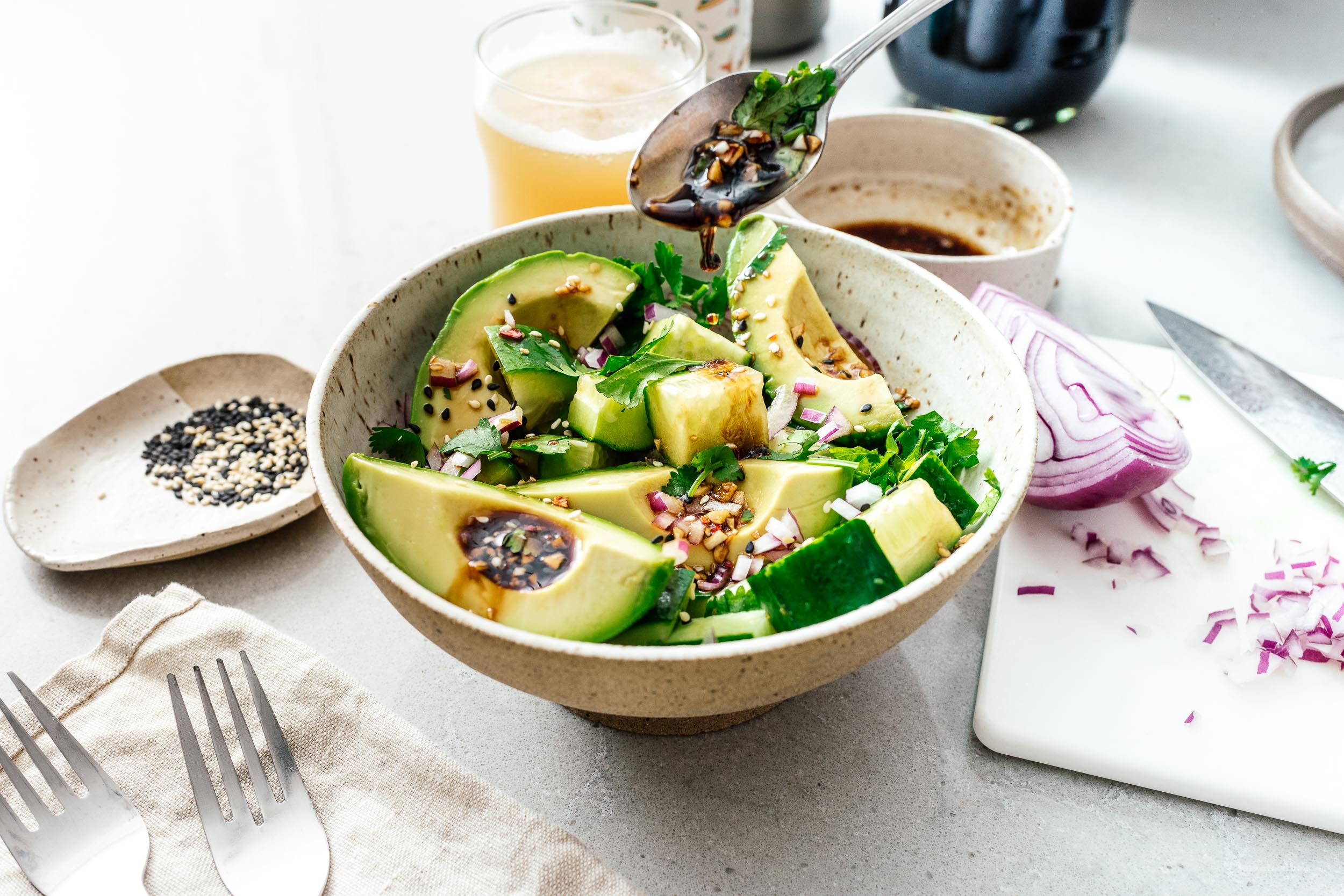 Chinese Cucumber Avocado Salad | www.iamafoodblog.com