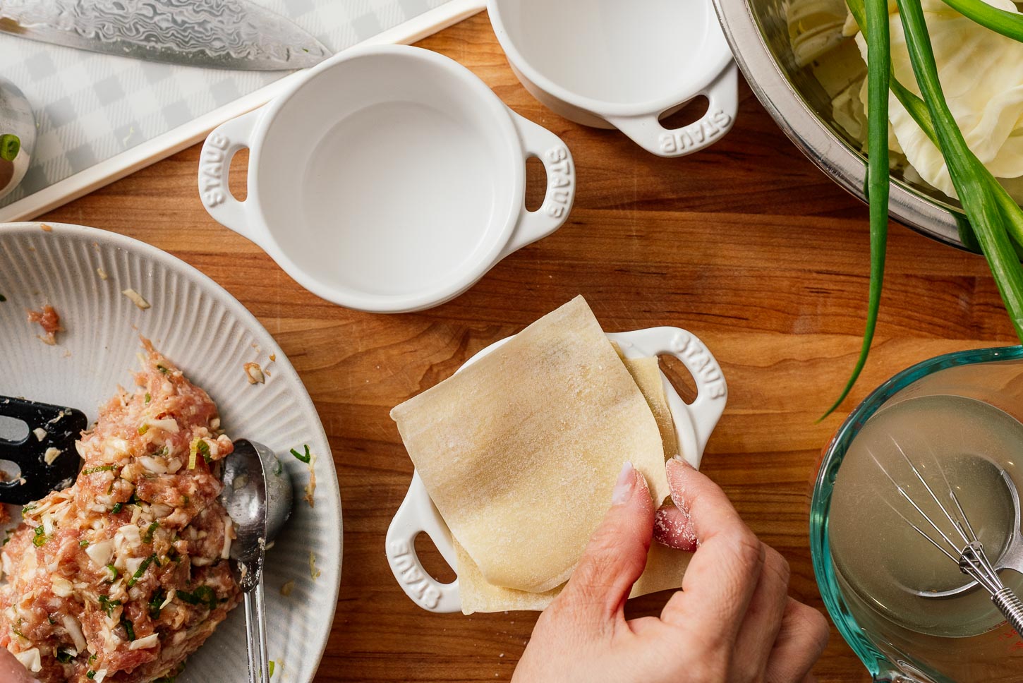 Making Tiktok soup dumpling lasagna | www.iamafoodblog.com