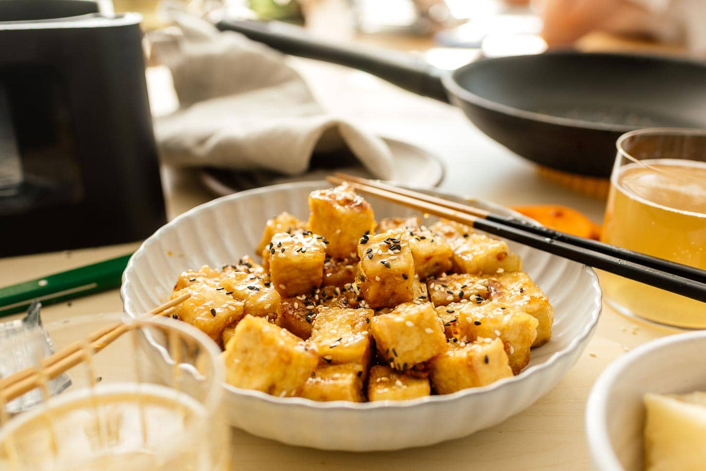 honey garlic tofu bites | www.iamafoodblog.com