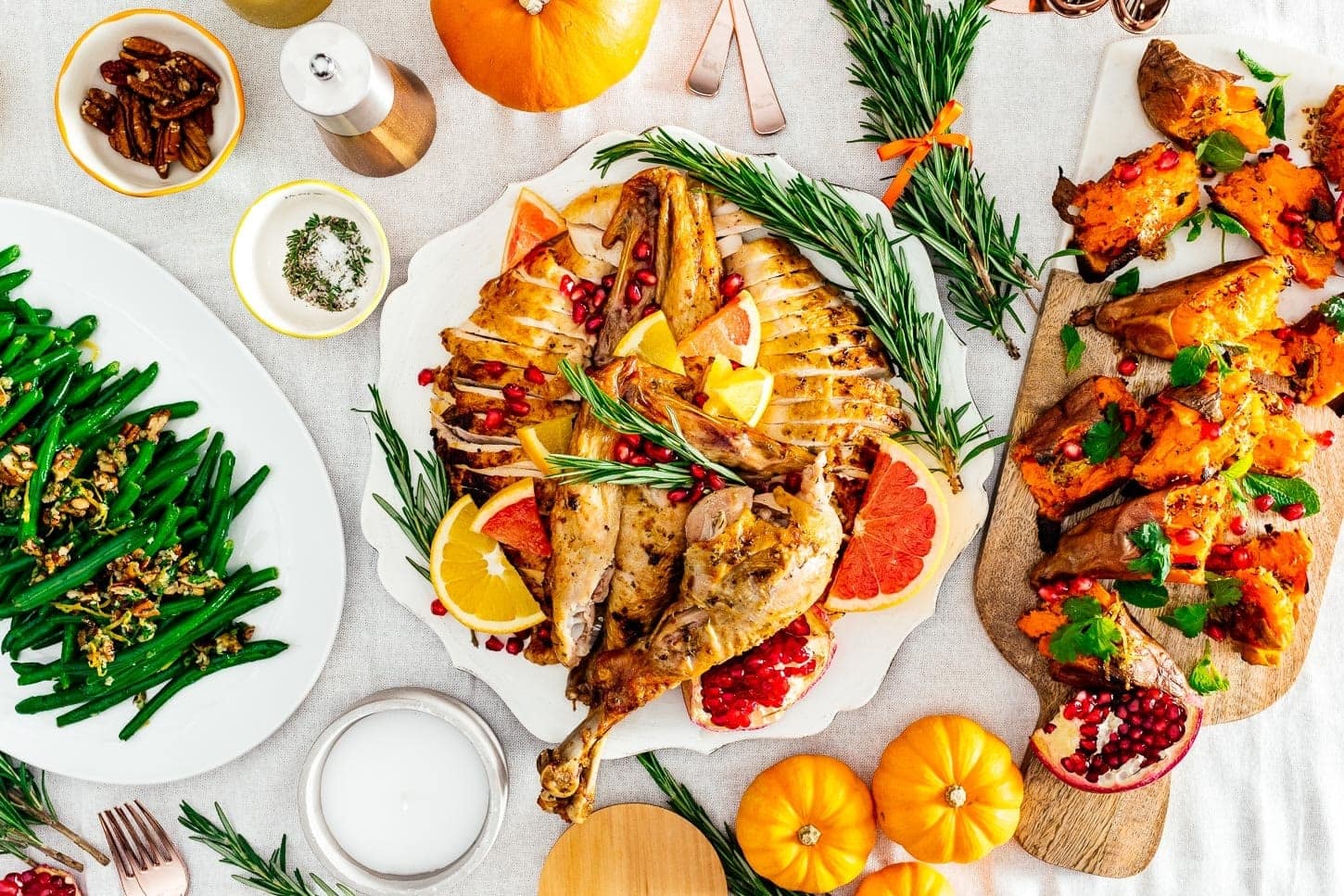 spatchcock turkey thanksgiving dinner | www.iamafoodblog.com