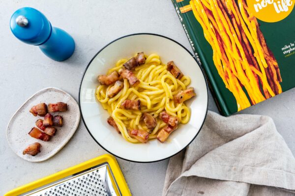 udon carbonara recipe | www.iamafoodblog.com