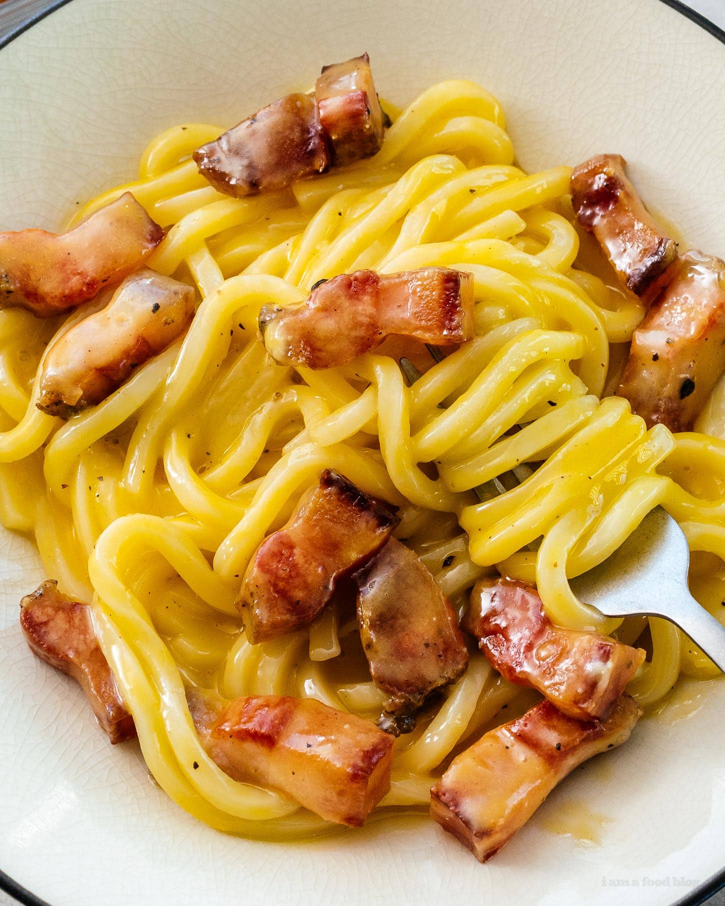 udon carbonara | www.iamafoodblog.com